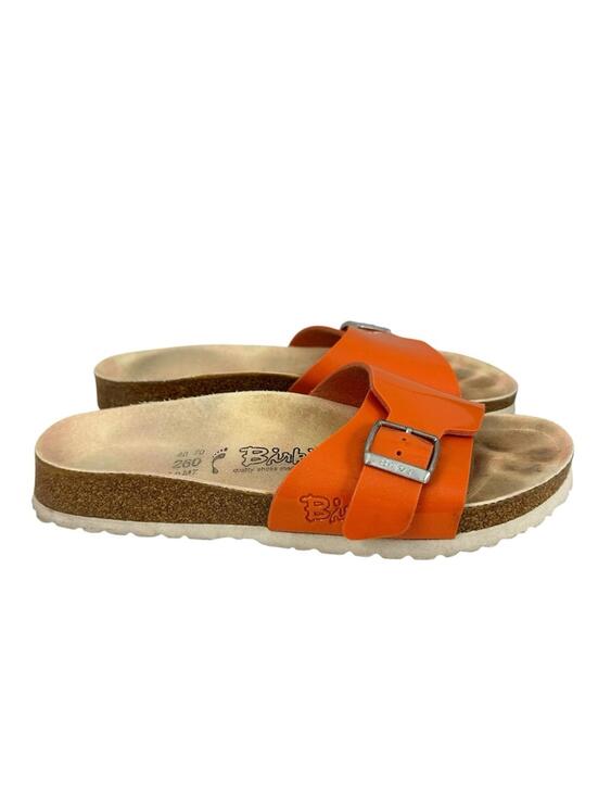 Birkenstock Shoes - Birkenstock Birkis Catalina Orange Sparkle Anatomical Slide Sandals Size 40